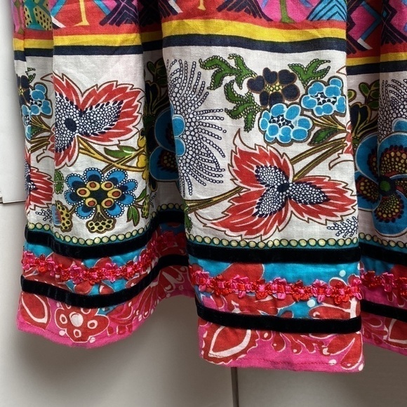WD • NY Peasant Style Colourful Floral A-Line Stylish Emblem Pattern Skirt S 8 - Picture 5 of 8